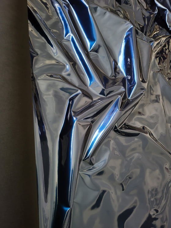 Dark Blue Foil-look PU Leather