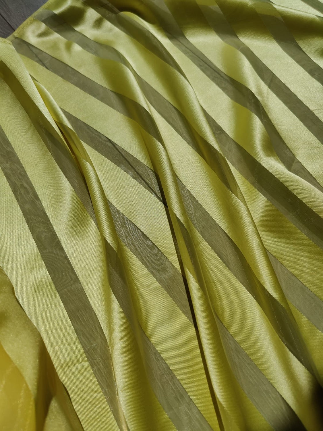 Striped Burnout Acetate-Organza Yellow