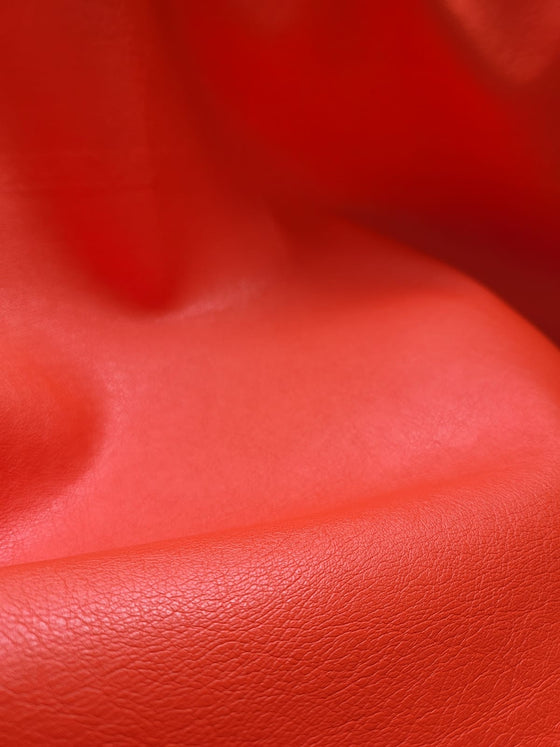 Red Tangerine Viscose-backed PU Leather