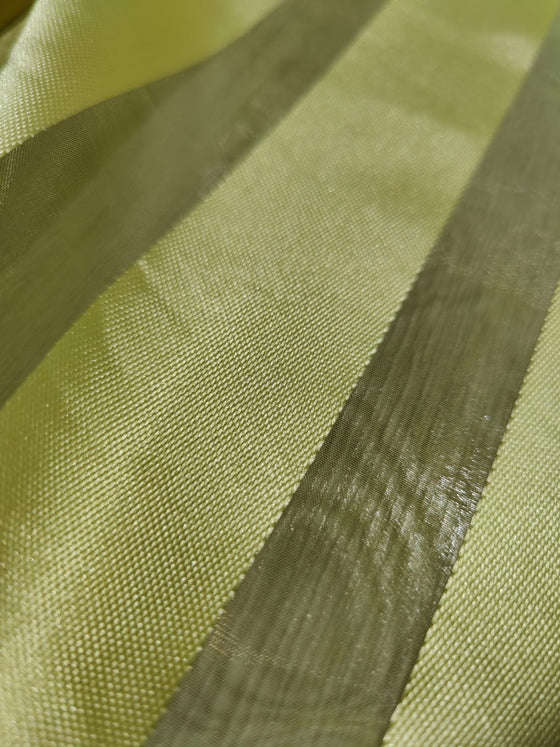 Striped Burnout Acetate-Organza Yellow