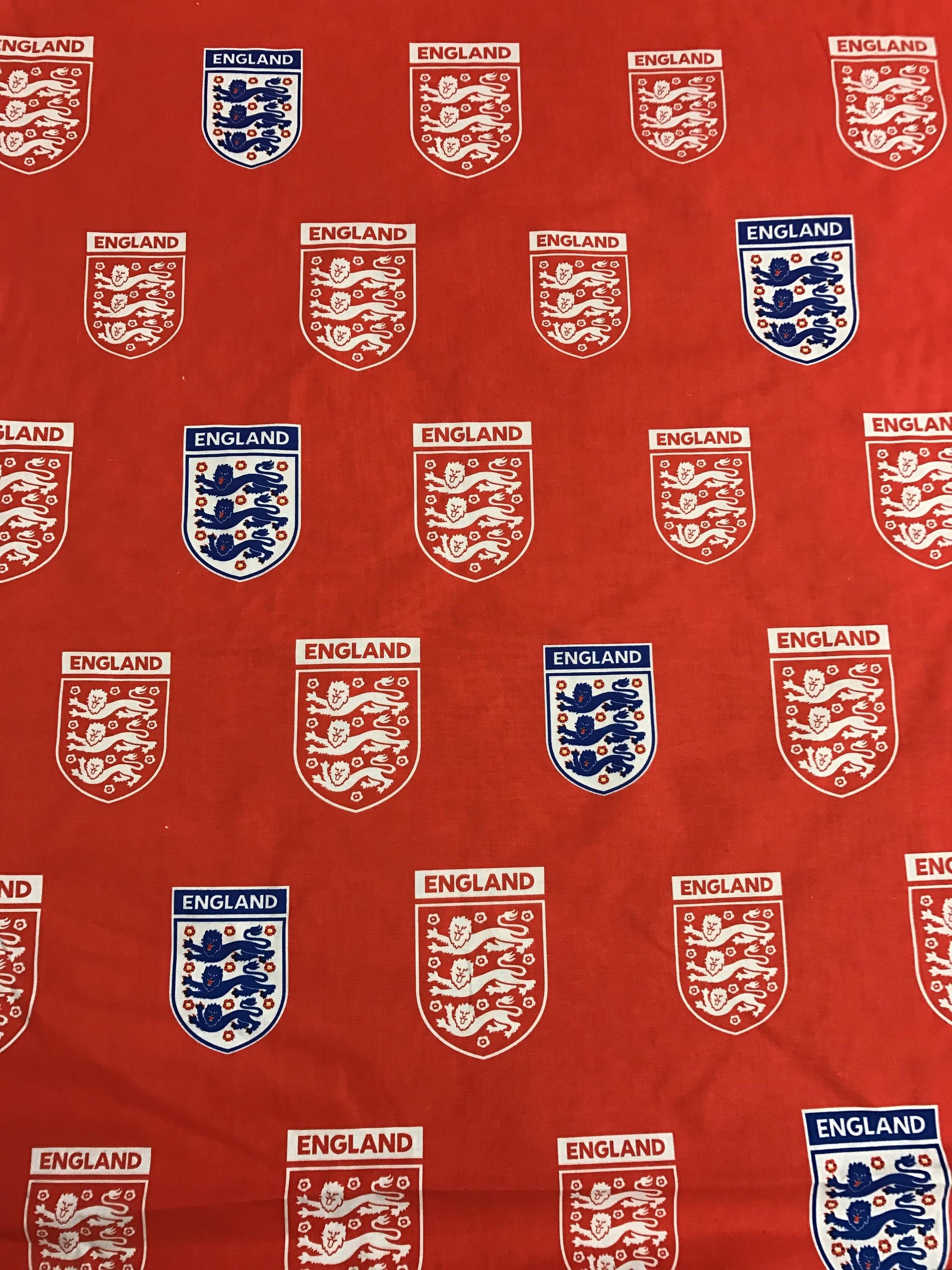 England 100% Cotton Football Club Fabric - 68"