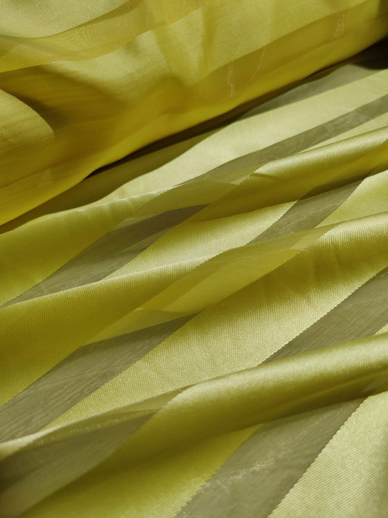Striped Burnout Acetate-Organza Yellow