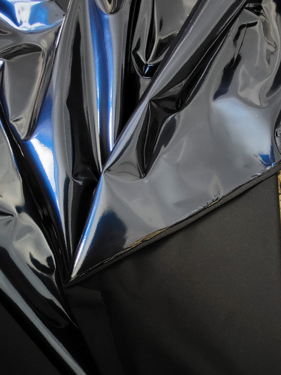 Dark Blue Foil-look PU Leather