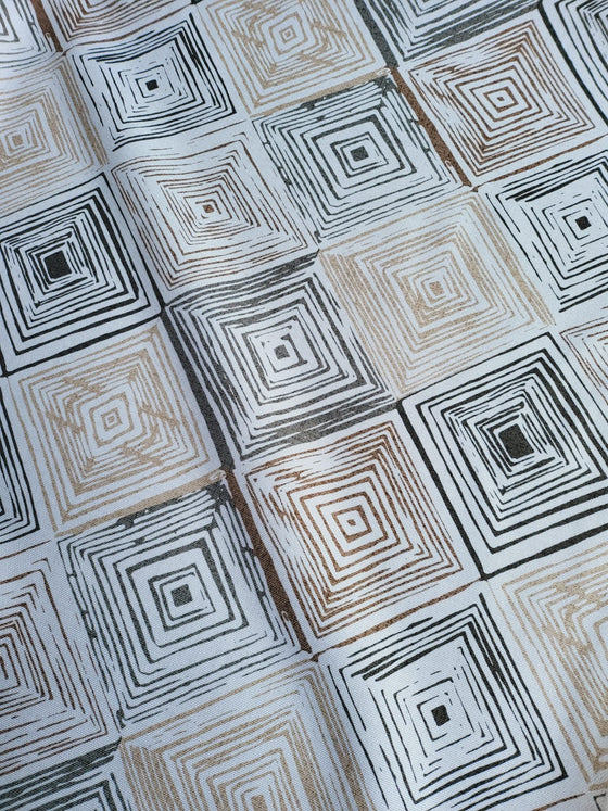Greige Mosaic 100% Cotton