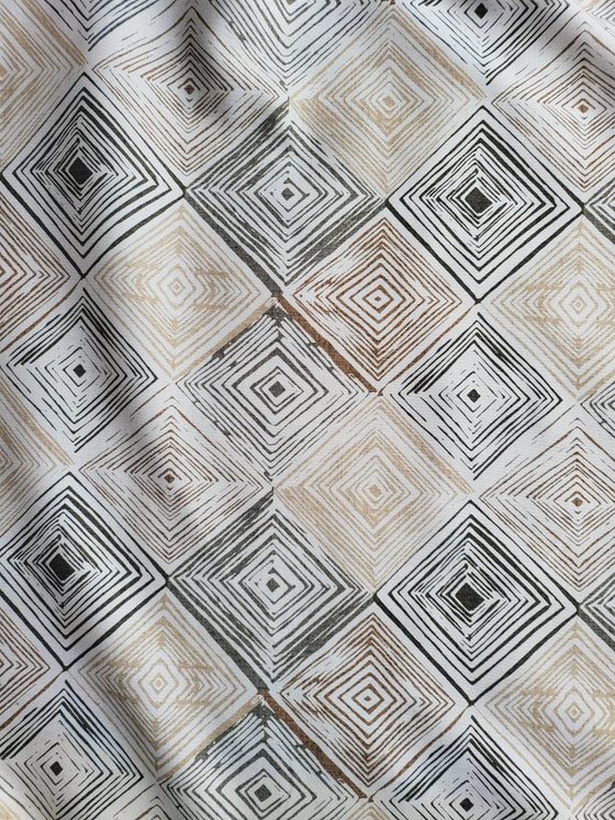 Greige Mosaic 100% Cotton