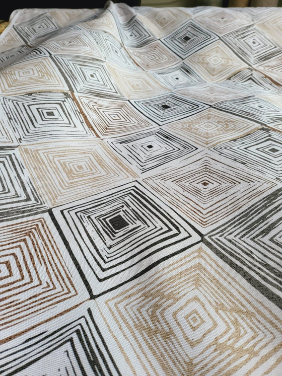 Greige Mosaic 100% Cotton