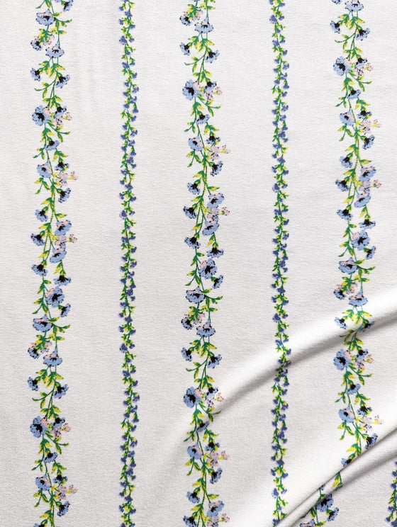Stripe Floral Viscose Jersey