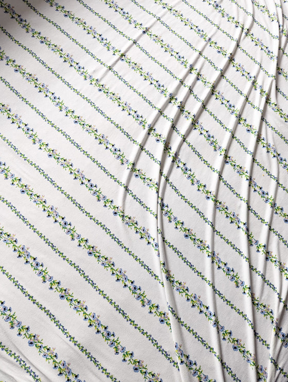 Stripe Floral Viscose Jersey