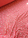Coral Pink Floral Viscose Jersey