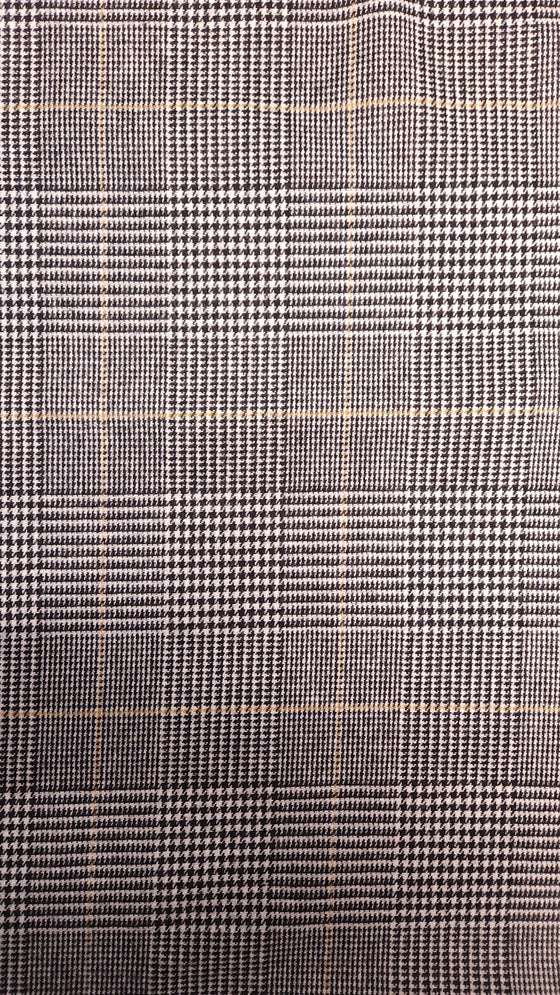 Black/White/Yellow Tartan Recycled Italian Wool Mix