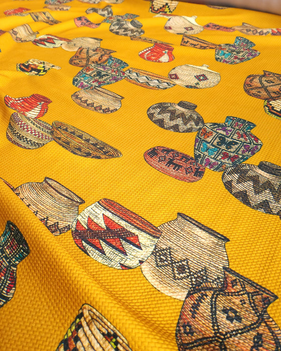 Mustard Pots & Baskets Poly Jersey