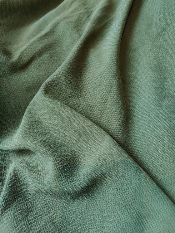 Deep Sage Green Poly Crepe