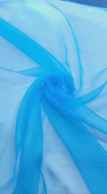 Cerulean Blue Crystal Organza