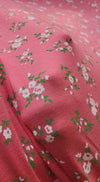 Coral Pink Floral Viscose Jersey
