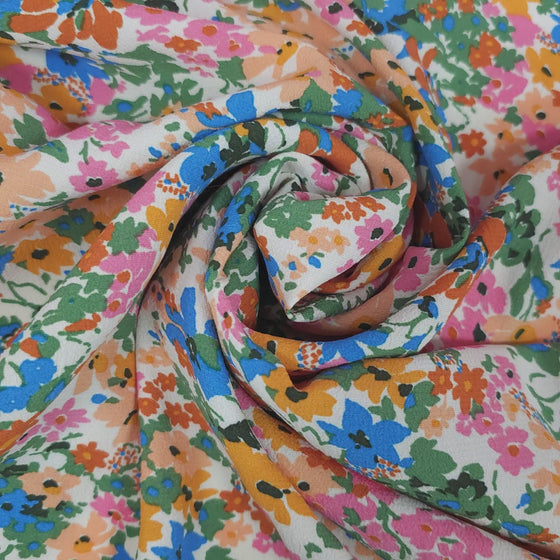 Spring Floral Party Viscose Crepe