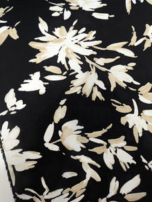  Beige/Black Floral Cotton Voile