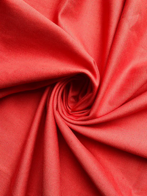 Orangey Red Heavy Coating Cotton Linen