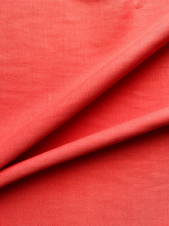 Orangey Red Heavy Coating Cotton Linen